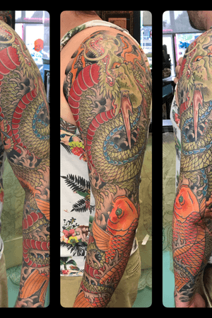 Full sleeve  japanese dragon / koi