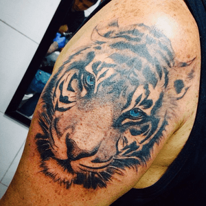 •Tigre•...#tattoo #dynamicink #ink #inkedmag #instagood #tattoolife #tatuajes #tiger #tigre #blackandgrey #blackandgreytattoo #blackwork #tatuadoresvenezolanos #tatuadores #caracas #carynk 