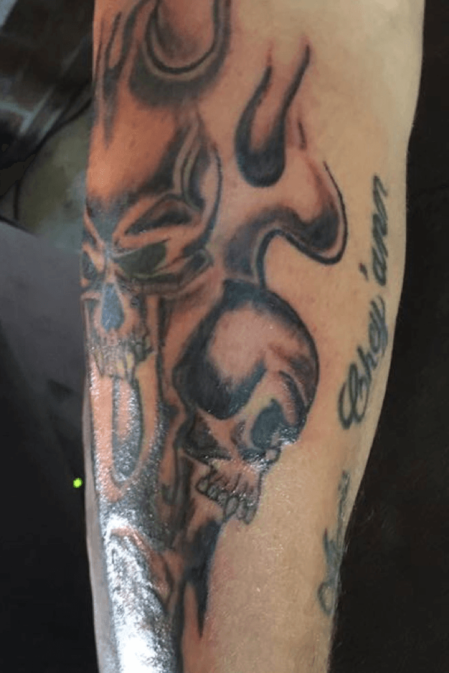 Flame Skull Tattoo  Tattoo for a week