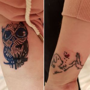 I am aware of how the owl looks like, on a pic it looks a bit dodgy, and it's healing too! In reality it looks way much better.#inlove #owl #thigh #doghighfive #doglover 
