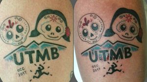 He's and her's UTMB tattoo #losfofuxos # CalaveraTattoo #utmb #trailrunning #calaveras #CalaveraInk