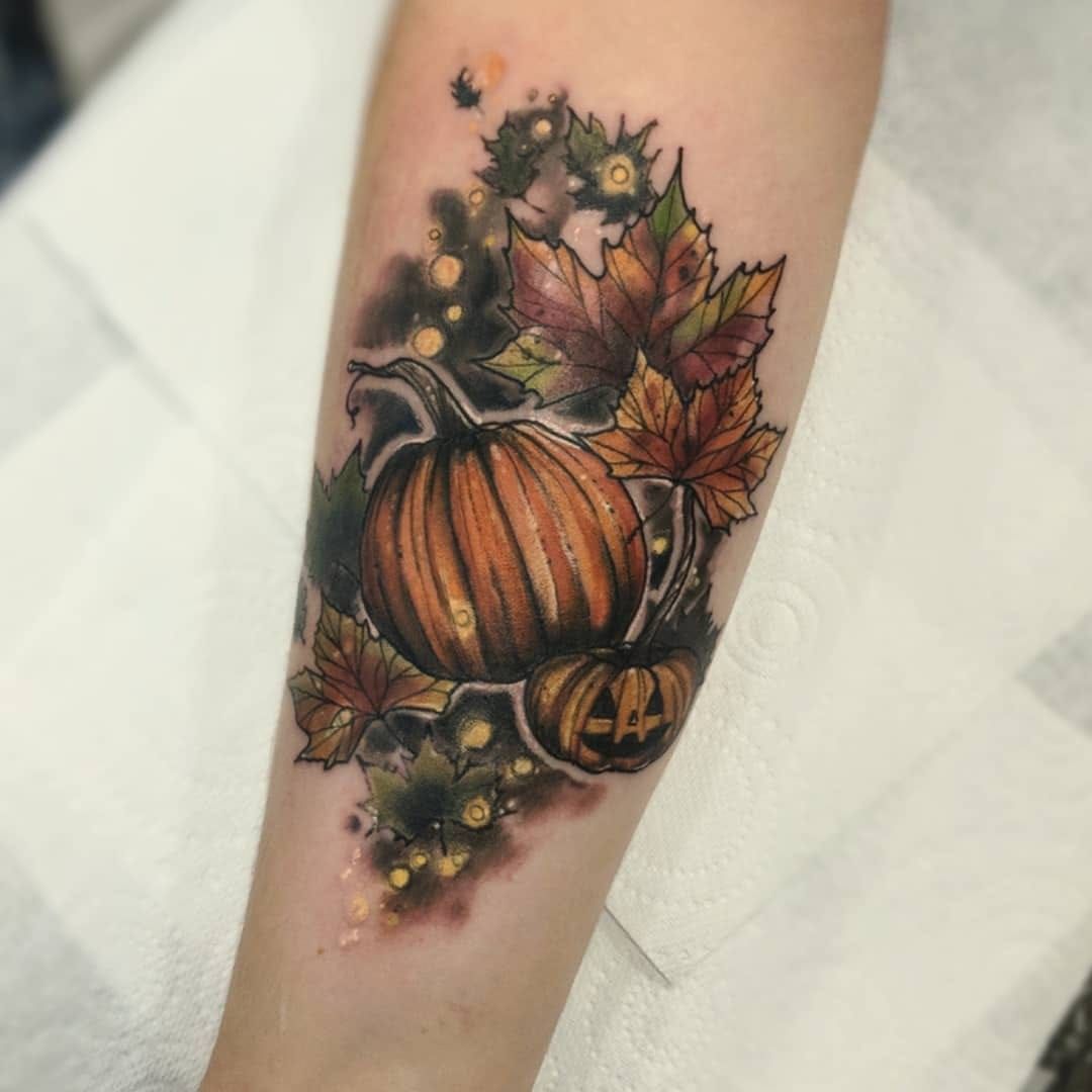 Super cute pumpkin  by  Oddity Tattoo Studio and Gallery  Facebook
