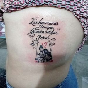 Tattoo uploaded by Alex Tattoo • Frase de hermanas • Tattoodo