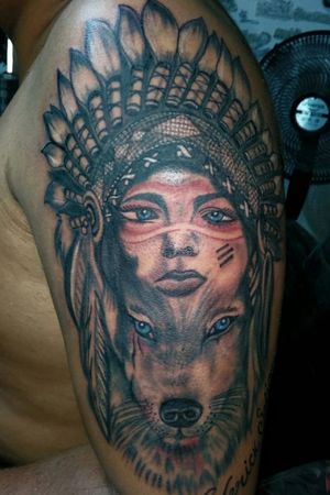 Tattoo uploaded by Alex Tattoo • India y lobo • Tattoodo