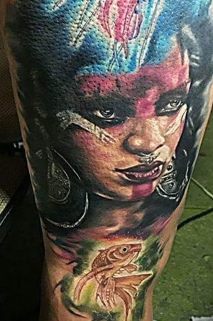 Full Legs Tattoo Portrait Colored Tattoo Realism