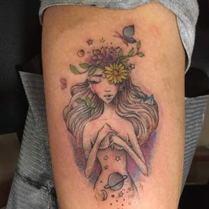 2nd Tattoo. Woman & the Universe