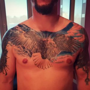 #tattooart #tattoo #blackandgrey #colortattoo #sky #eagletattoo #worldfamousink #eternalink #intenze #Luxembourg #romanianartist 