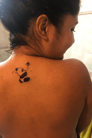 My two passion in one tattoo: Pandas and travelling 🐼✈️ #pandatattoo #travelling #airplanetattoo #fantasytattoo #tattoo #traveller 