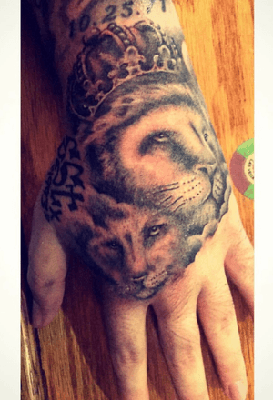 My son and as as lions. #fatherandson #father #family #lion #animal #lions #animals #handtattoo 