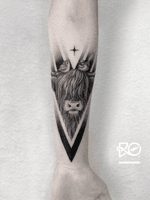 By RO. Robert Pavez • Sweet Highland Cow 🖤• Done in studio ZOI TATTOO • Stockholm 🇸🇪 2018 #engraving #dotwork #etching #dot #linework #geometric #ro #blackwork #blackworktattoo #blackandgrey #black #tattoo #fineline