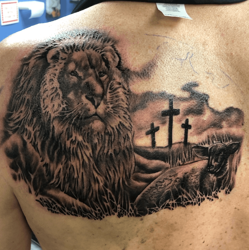 Tattoo uploaded by Inksane Tattoos SA  The lion and the Lamb Bookings at  0824114345  Tattoodo