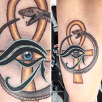 Ouroboros, ankh, eye of horus