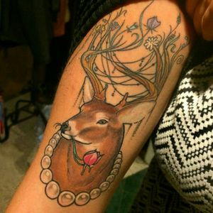 Healed tattoo by Rodney Folsom #deertattoo #animaltattoo 