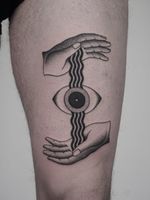 Tattoo by Nico Jacoby aka Nicobone #NicoJacoby #Nicobone #blackwork #linework #surreal #strange #graphicart #abstract #eye #thirdeye #hands