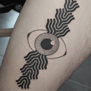 Tattoo by Nico Jacoby aka Nicobone #NicoJacoby #Nicobone #blackwork #linework #surreal #strange #graphicart #abstract #thirdeye #eye