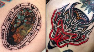 Tattoo on the left by Meg Adamson and tattoo on the right by Luke Jinks #MegAdamson #LukeJinks #besttattoos #best #favorite