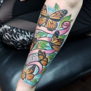 #colortattoo #butterfly #neotraditional #colorful #sleevetattoo #girltattoo 