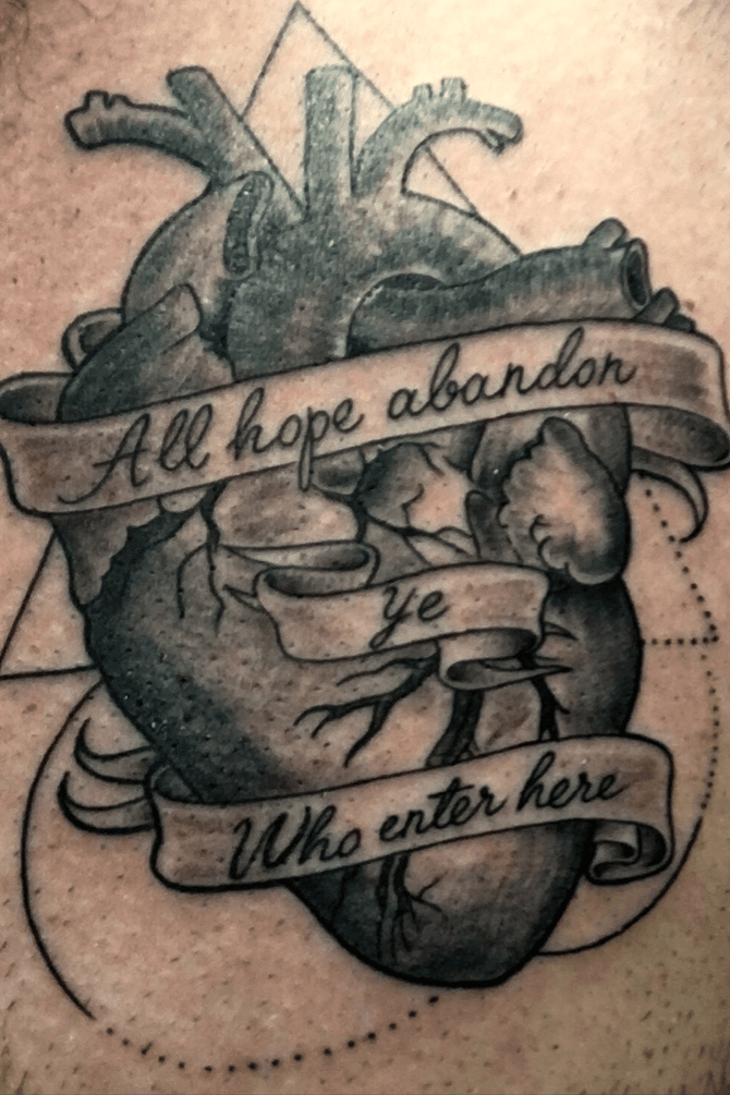 Abandon All Hope Tattoo  Body Piercing  Memorial tattoo by Brian   Facebook