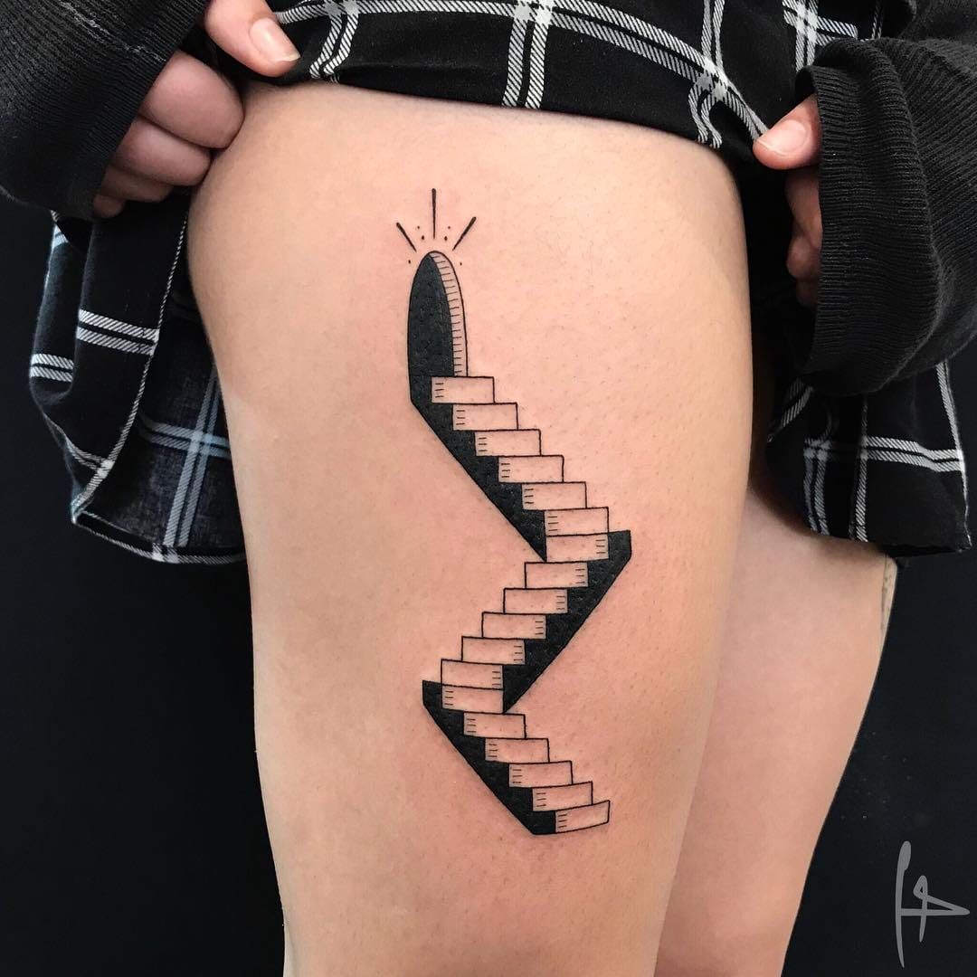 Staircase for Lara Thank you so much  Done at giahi DM for bookings  or infos tattoo ta  Traditional tattoo Traditional style tattoo Body  art tattoos