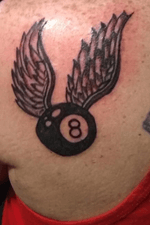 #8ball #8balltattoo #wings #8 #pool #beginner #TattoosByDan #blackandgreytattoo #blackandgray 