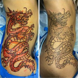 "Better to sit all night than to go to bed with a dragon." CHINESE PROVERB www.ettore-bechis.com Best tattoo shop in Miami Beach #wip #freehandtattoo done with tubes and needles by @kingpintattoosupply #sharpie #outlinetattoo #tattoo #tattoos #inked #girlswithtattoos #tattooed #instatattoo #tattooart #tattooedgirls #besttattoo #thebesttattooartists #ink #instafashion #womantattoo #tattoolive #lovetattoo #beautifultattoo #lovetattoo #ideatattoo #perfecttattoo #woman #body #Miamibeach #tattoostudio #tattooartist #coverup #dragontattoo #japanesedragon