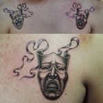 Mask black and gray tattoo