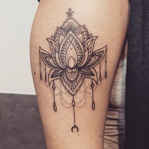 Mandala Lotus ornamental tattoo.
