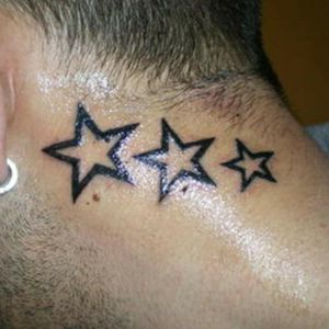 5 Star side of neck tattoo
