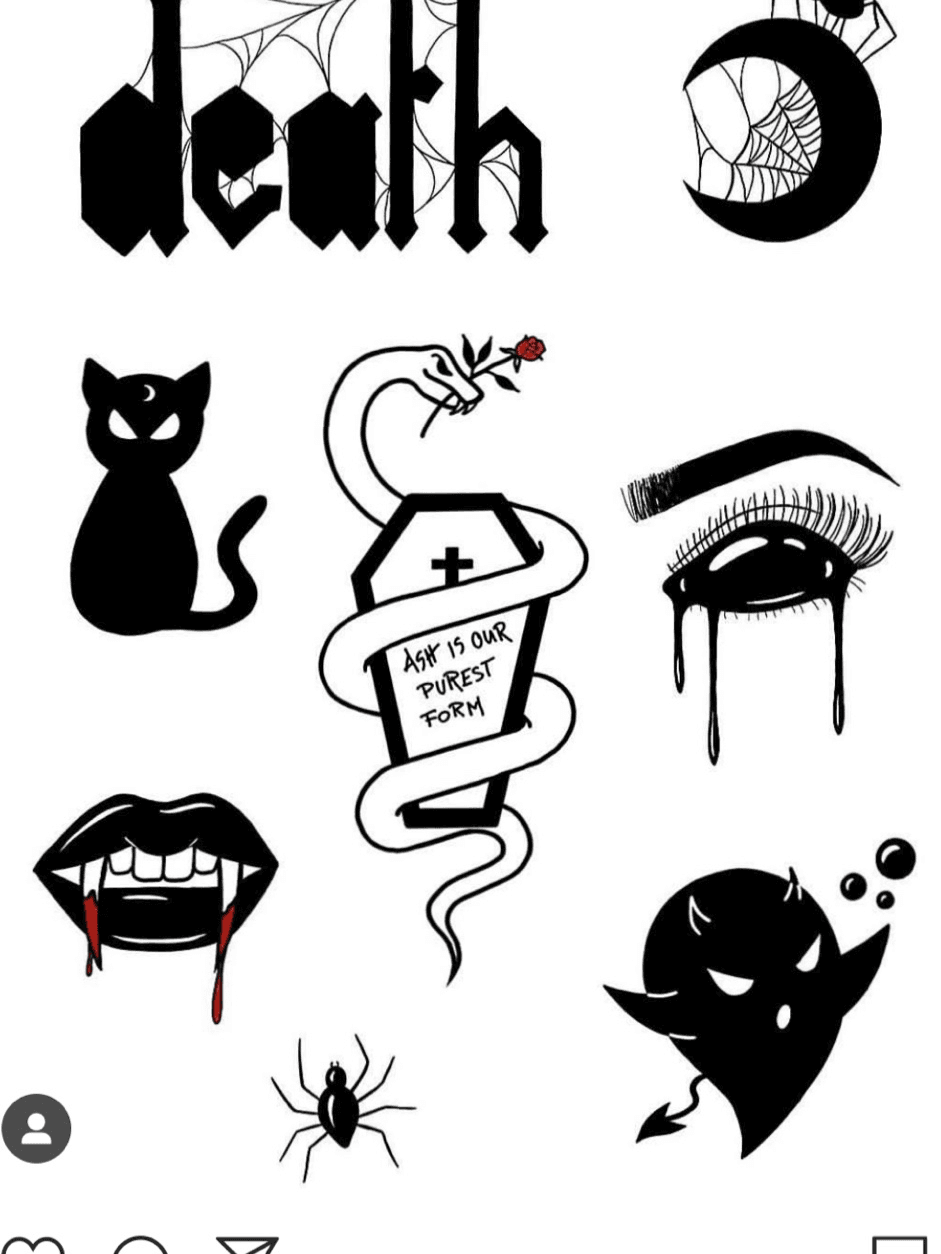 I was told to post this here Halloween tattoo flash by me  rhalloween