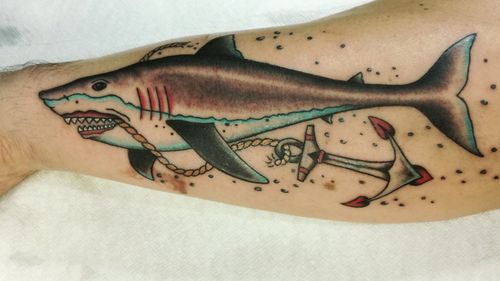 Shark traditional tattoo