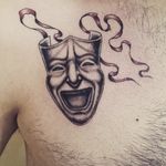 Mask Black and gray tattoo