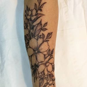 Flowers black and gray elegant tattoo