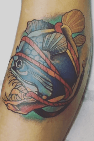 Tattoo pez en new school para miguel angel cruz