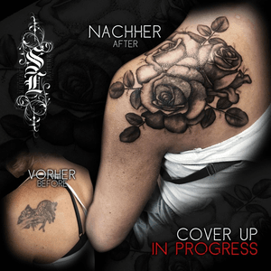 Cover ip IN PROGRESS #coverup #roses #realism 