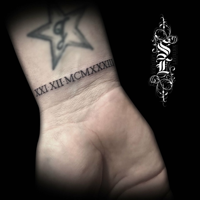 Roman date customised tattoo by Naina. @nains_tattoos @skinmachinetattoo .  Email for appointments: skinmachineteam@gmail.com . #minimalism… | Instagram