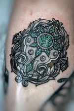 Ornamental slytherin harry potter planchette fineline gothic gem tattoo jewel tattoo emeralds