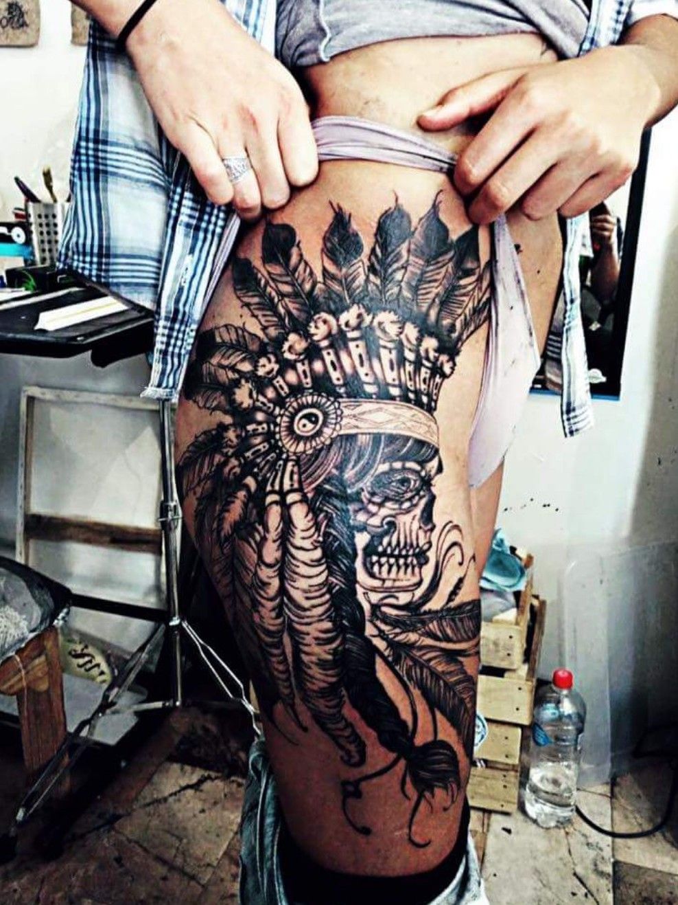 Tattoo uploaded by Gallo Ink • Apache catrina • Tattoodo