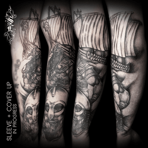 In progress #inprogress #viking #tattooartist #tattooart #blackandgrey 