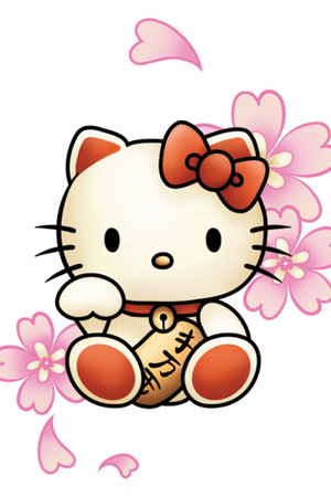 I had this created for me from create my tattoo dot com. Then I stared at it for a year and never got tire of it :) #hellokitty #ManekiNeko #kawaii #kawaiitattoo #cute 