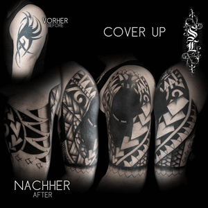 Cover up #tribal #maori #tattooartist #coveruptattoo 