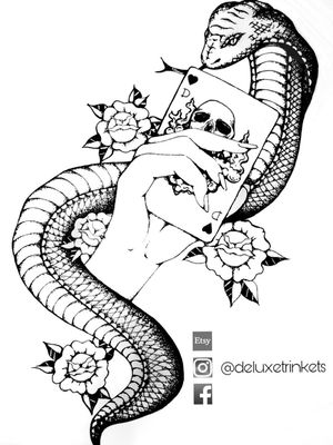 Snake tattoo drawn by me @deluxetrinkets