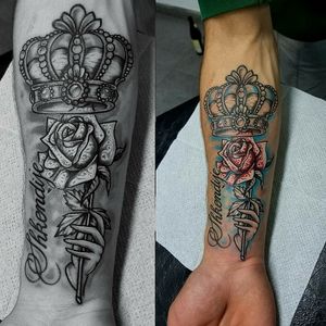 #ideatattoo #crowntattoo  #rosetattoo #idea #rose #crown #dedication #tattooartist #tattooart #tattoo #tato #tatu