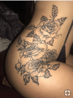 Floral hip tattoo 