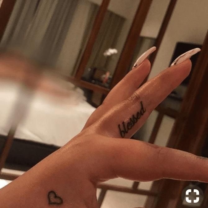 My first tattoo blessed  Handwriting tattoos Tattoos Cursive tattoos