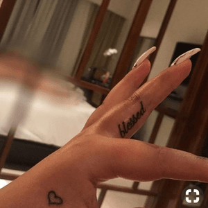 Blessed heart small hand tattoo