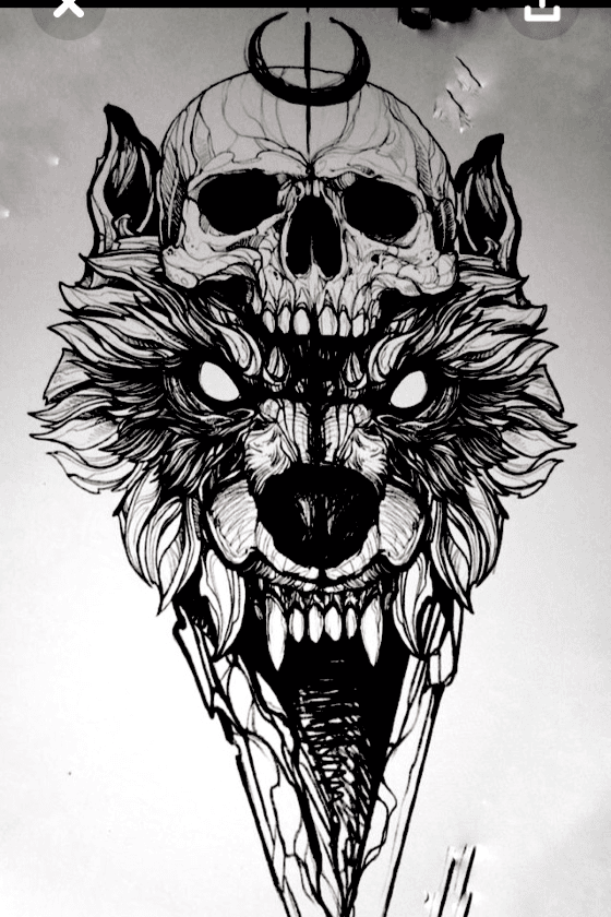 Tattoo uploaded by Kira Pelton  Wolf and skeleton lunging out wild wolf  man skeleton sketch sketchystyle watercolor  Tattoodo