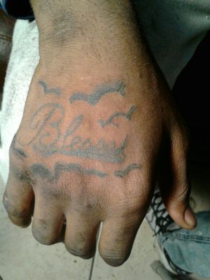 Blessed hand tattoo free hand 