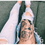 Floral leg tattoo 