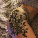 Floral elephant tattoo