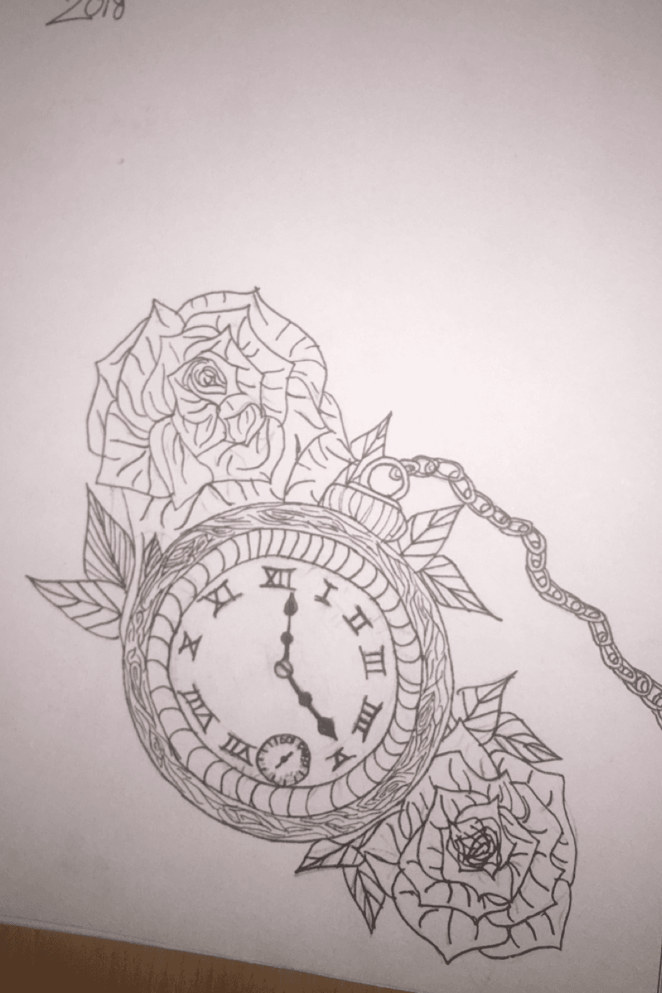 Vector pocket watch and flower traditional tattoo designs. | CanStock